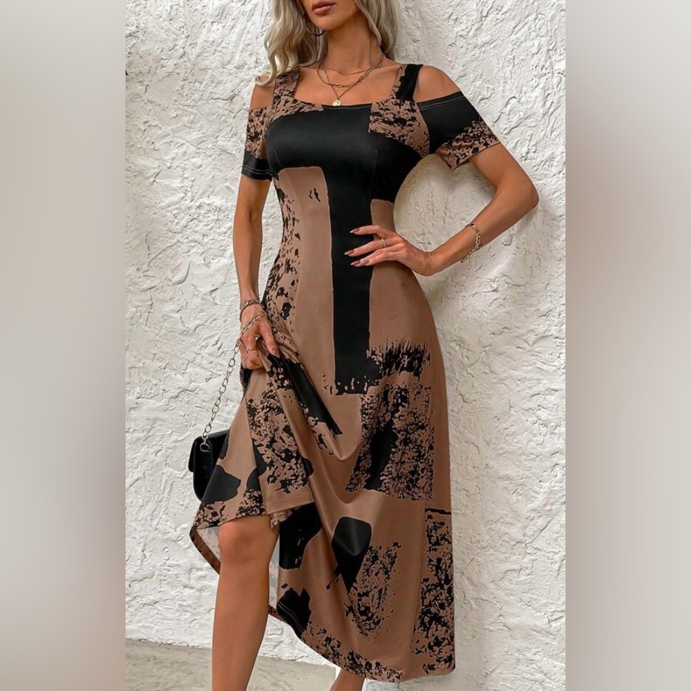 SHEIN  Black and Brown Women's Dress